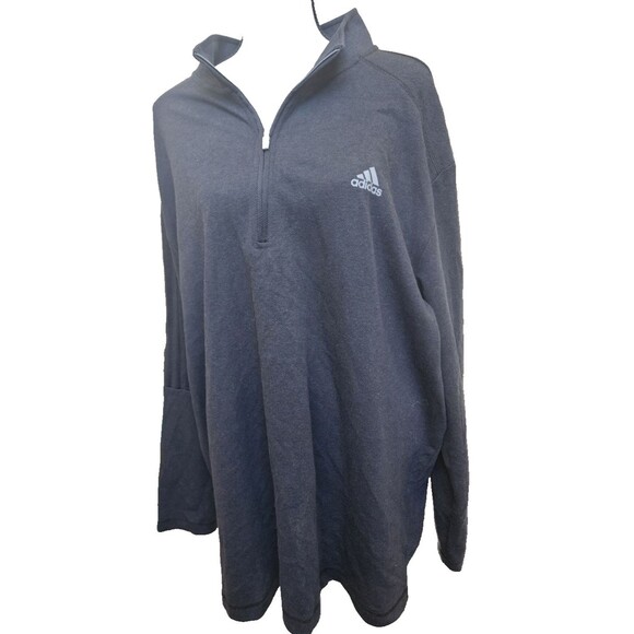 Adidas Primegreen NWT Long Sleeve 1/4 Zip Black Sports Shirt Size 2X UPF 50 - Picture 1 of 10